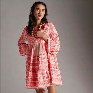 Devotion Twins Embroidered Ella Tunic Dress - Rose - size L